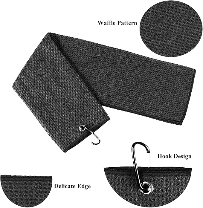 Golf Accessories Golf Microfiber Towel Golf Club Brush Groove Cleaner with Retractable Zip-line