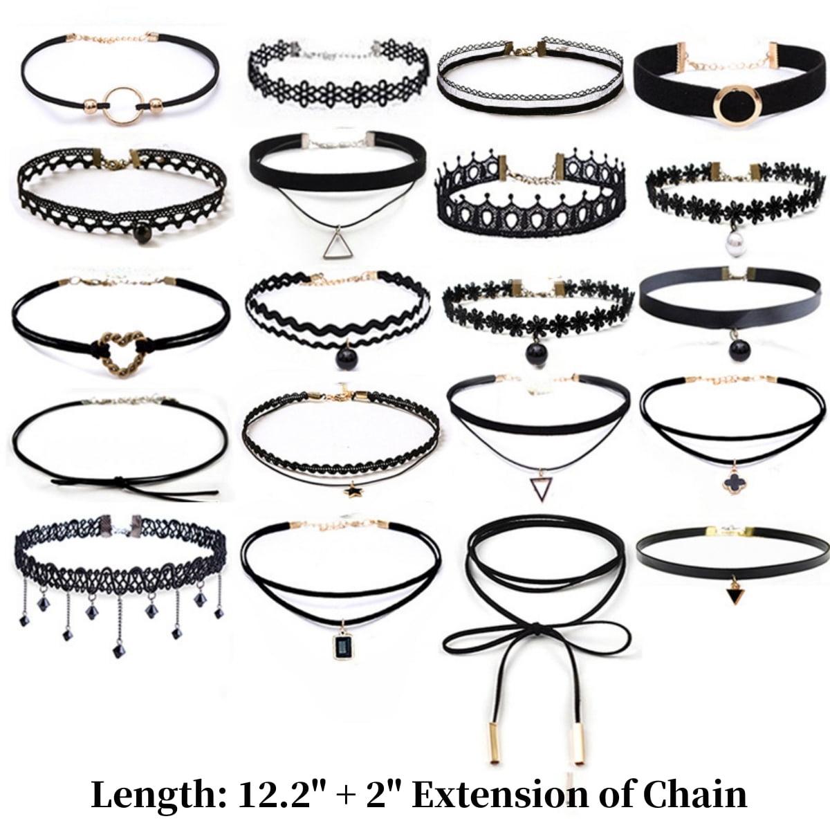 Choker Necklace for Women Velvet Black Choker Chain Lace Choker Necklace 20 Pcs