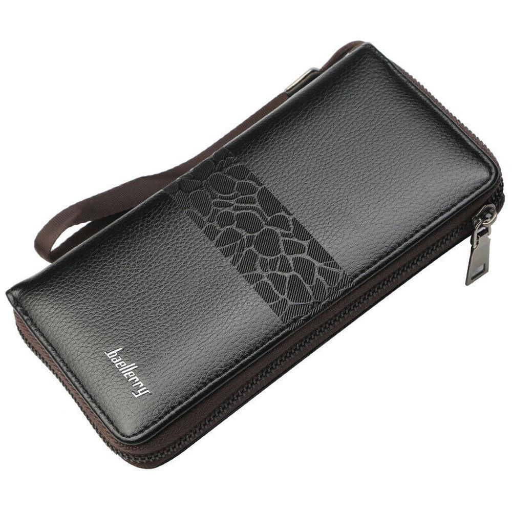 High Capacity Men's Business Clutch Wallet Long Zipper Card Holder Purse Handbag