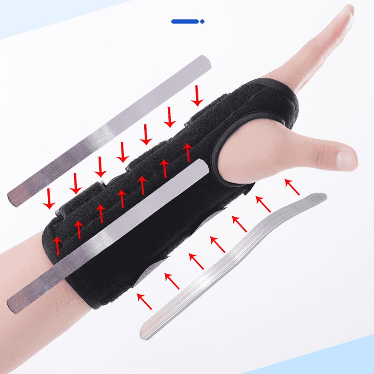 Carpal Tunnel Wrist Brace Night Sleep Wrist Splint Hand Brace with Metal Strip Healthcare Support Man