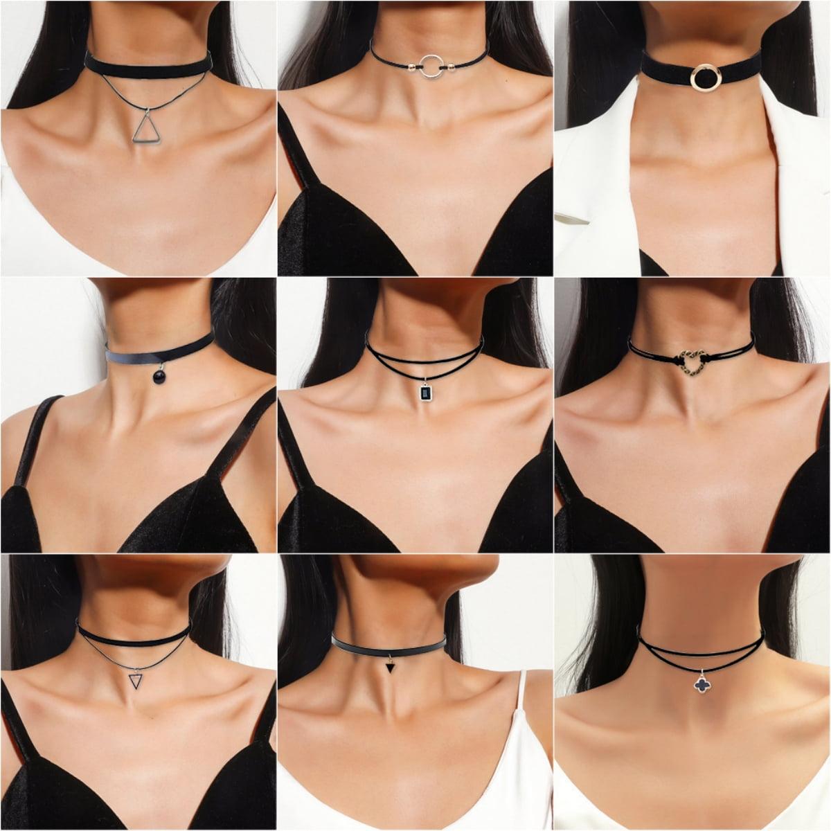 Choker Necklace for Women Velvet Black Choker Chain Lace Choker Necklace 20 Pcs