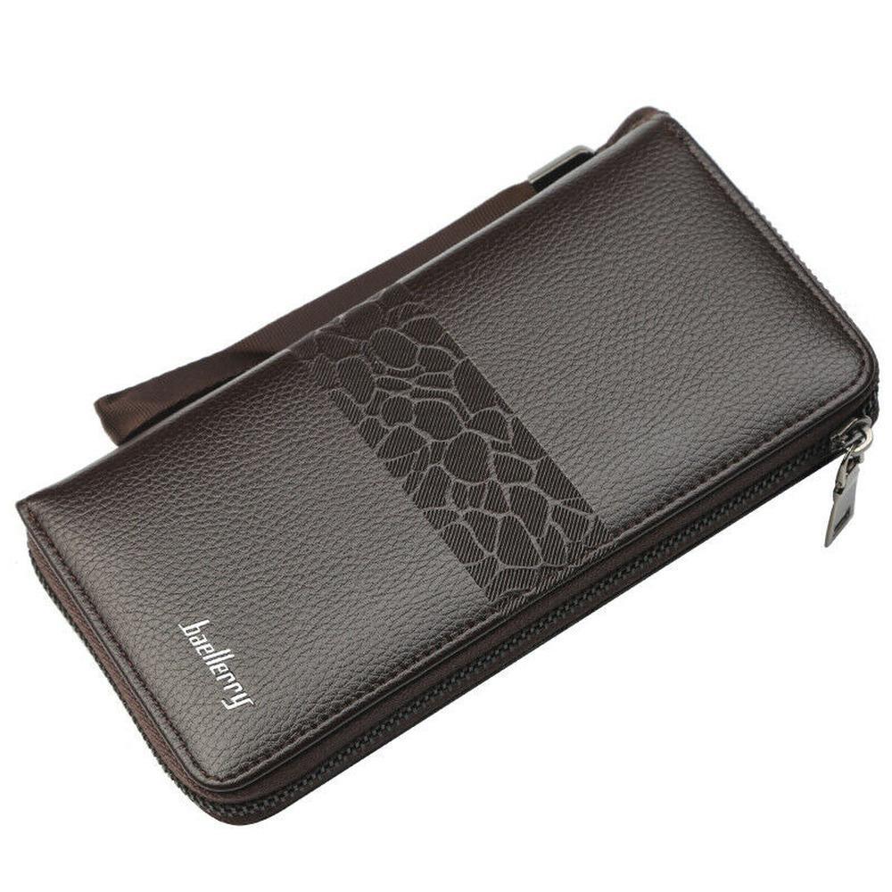 High Capacity Men's Business Clutch Wallet Long Zipper Card Holder Purse Handbag
