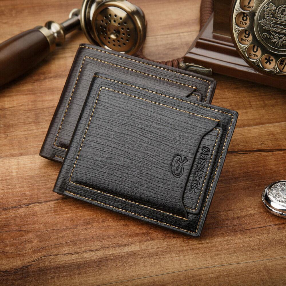 Bifold Wallets For Men RFID Blocking with ID Window Card Holder Leather Wallet