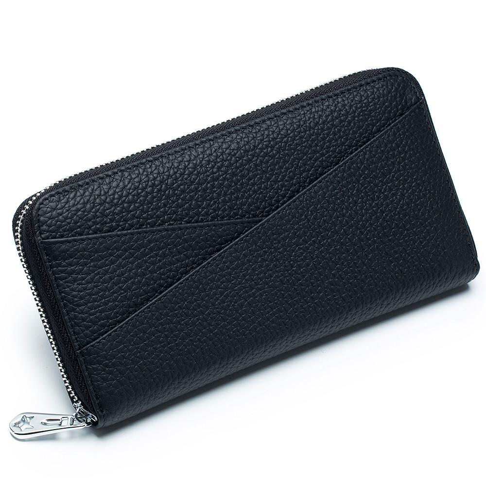 Mens/Womens Leather Large Capacity Credit Card Phone Holder RFID Blocking Wallet