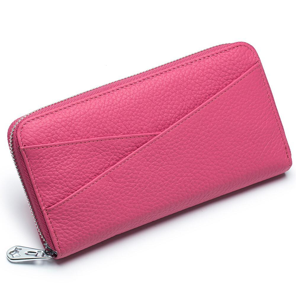 Mens/Womens Leather Large Capacity Credit Card Phone Holder RFID Blocking Wallet