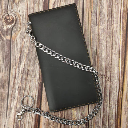 RFID Blocking Western Wallets for Men Biker Wallet with Chain Long Bifold Cowboy Wallet Star