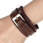 New Men Punk Wide PU Leather Belt Wristband Cuff Bracelet Bangle Adjustable