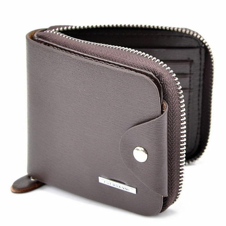 Zipper Wallet for Men Leather Zip Around Purse Bifold ID Window with Coin Pocket