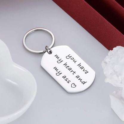 Keychain for Husband Boyfriend From Girlfriend Wife Anniversary Birthday Gifts For Couple Keyring Women Men You Have My Heart Him Her Wedding Valentines Day Gift