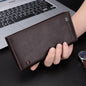 RFID Blocking Men's Bifold Leather Card Holder Purse Suit Long Wallet Checkbook