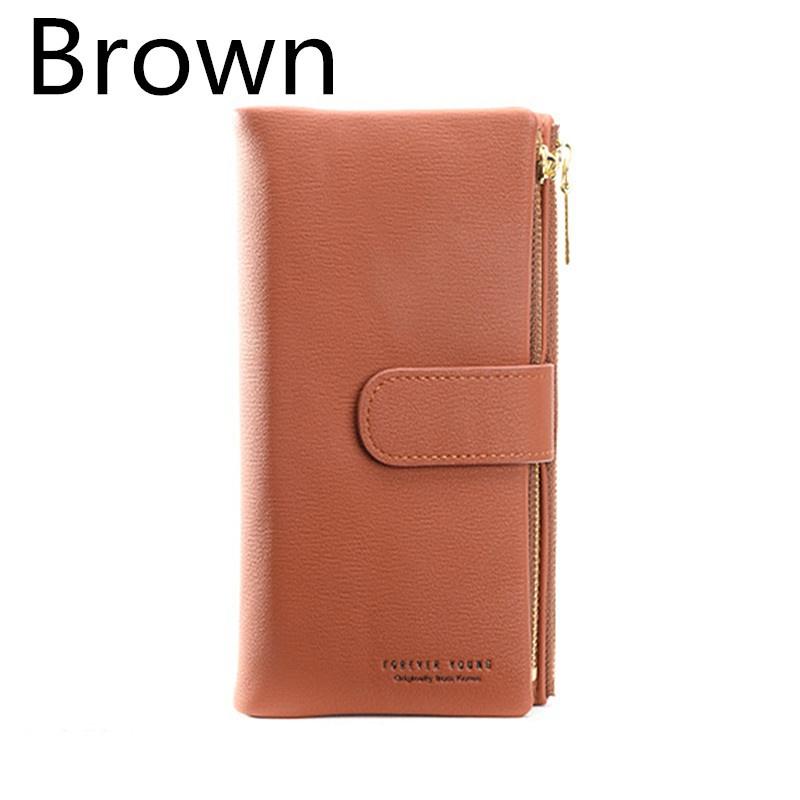 RFID Double-layer Women Leather Long Wallet Large Capacity Card Holder Wallet Clutch Purse