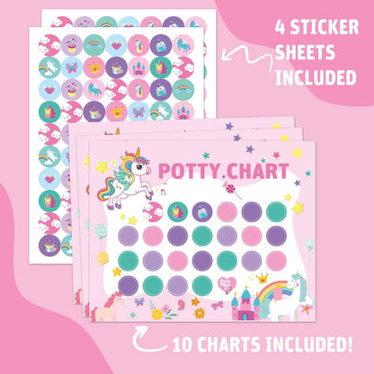 Toddlers Potty Training Sticker Chart with Stickers, 4 Count