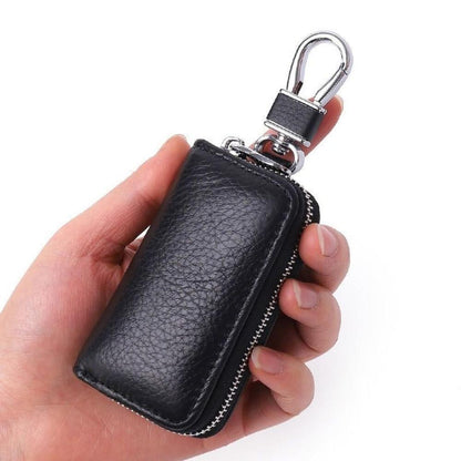 Men Women's Leather Key Holder Case Wallet Keychain Pouch Bag Zipper