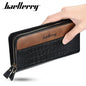 Men Large Capacity Wallet Double Zipper Clutch Card Organizer Long Purse Handbag