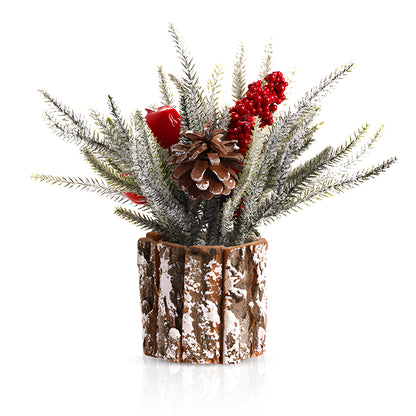 Table Christmas Tree Table Top Décor Mini Artificial Xmas Tree for Christmas Party Supplies Home Décor Apple
