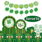 St. Patrick's Paper Plates Party Supplies Shamrock Decoration Cups Napkins Tableware Tablecloth Disposable for Irish Holiday Party Favor Accessories Serve 16 Design1