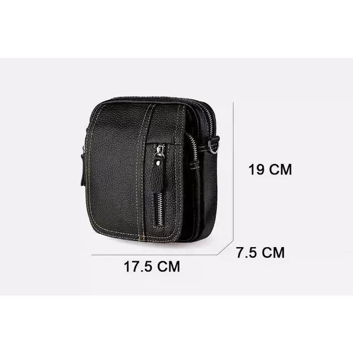 Men's Shoulder Bag, Leather Crossbody Bag,Waist Bag, Mobile Phone Storage Bag