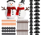 Christmas Snowman DIY Craft Kit with Mini Carrot Noses Buttons Magician Hats Trigeminal Hand Accessories for Christmas Party Supplies 200PCS Set 1