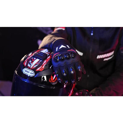 Motorcycle Gloves Carbon Fiber Touch Screen Motorbike Cycling Full Finger Gloves
