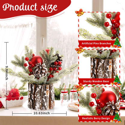 Table Christmas Tree Table Top Décor Mini Artificial Xmas Tree for Christmas Party Supplies Home Décor Ball