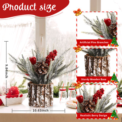 Table Christmas Tree Table Top Décor Mini Artificial Xmas Tree for Christmas Party Supplies Home Décor Apple