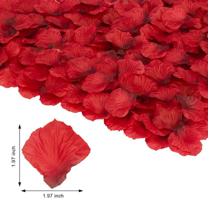3000 Pcs Dark Red Silk Petals for Wedding, Romantic Night Party Decor Valentine's Day Hotel Home Party Flower Decoration