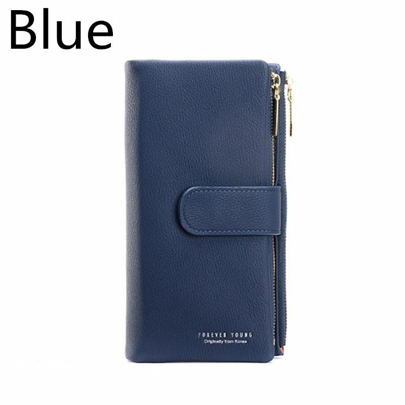 RFID Double-layer Women Leather Long Wallet Large Capacity Card Holder Wallet Clutch Purse