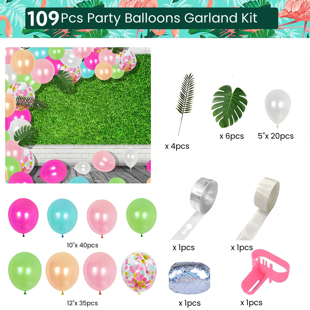 Metmetalrt Luau Party Supplies Hawaiian Tropical Paper Plates Aloha Hawaiian Balloons Table Skirt for Beach Birthday Party Favors Set 16 Guest 191PCS Pattern1