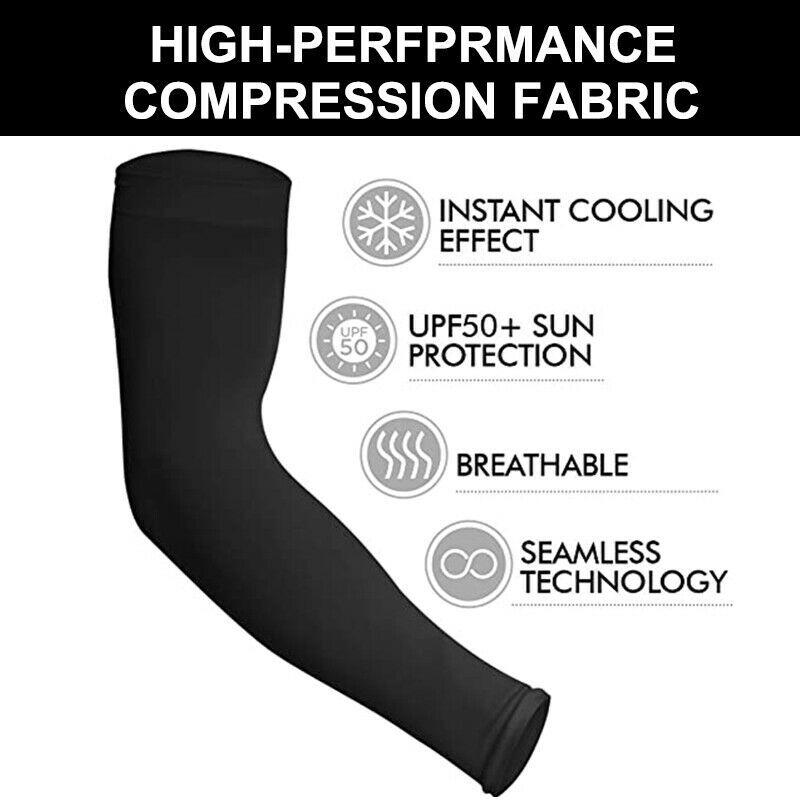 Cooling Arm Sleeves Compression Cover UV Sun Protection Sports For Men Women