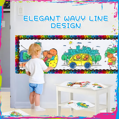 Bulletin Board Border Trim Decorations Confetti Scalloped Rolled Classroom Decoration for School Teacher Classroom Supplies 3Rolls 177ft Set1