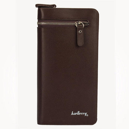 Men Business Bifold Leather Wallet ID Card Holder Zip Purse Long Clutch Billfold