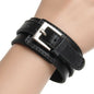 New Men Punk Wide PU Leather Belt Wristband Cuff Bracelet Bangle Adjustable