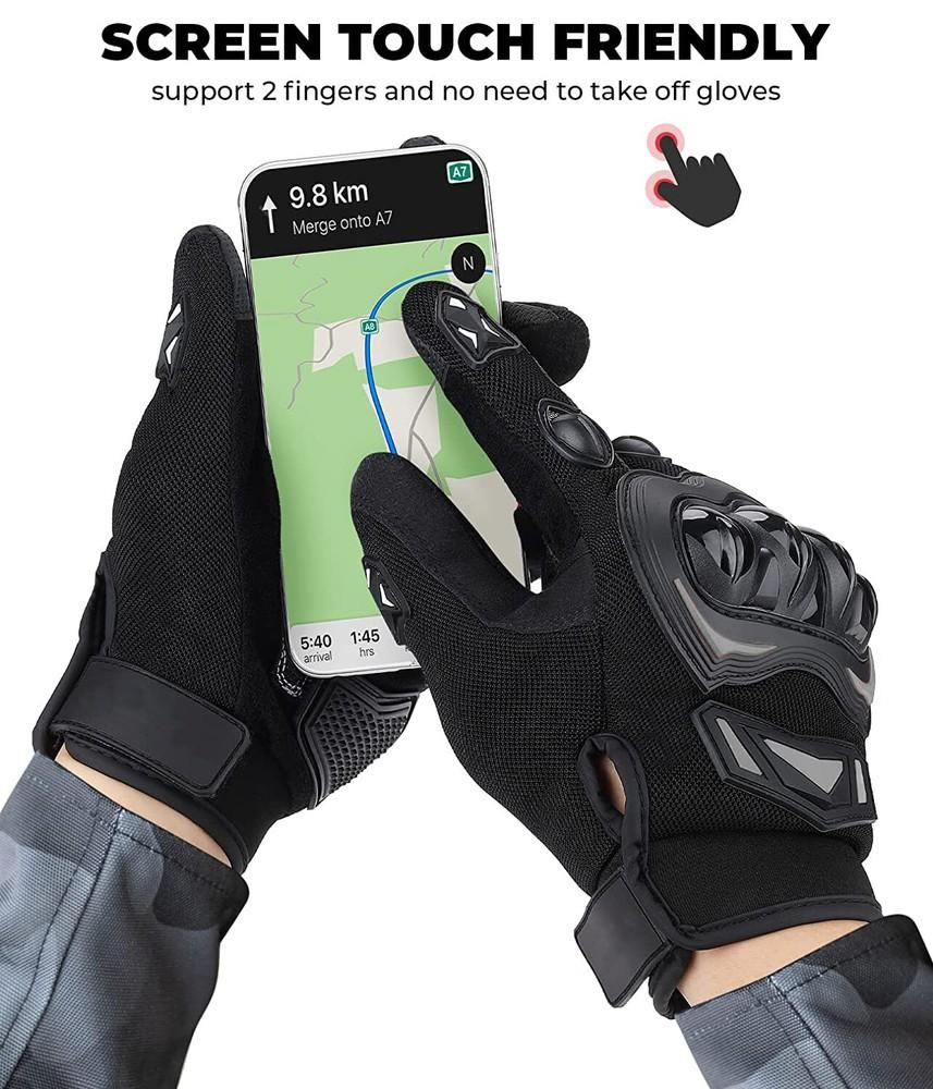 Motorcycle Gloves Carbon Fiber Touch Screen Motorbike Cycling Full Finger Gloves