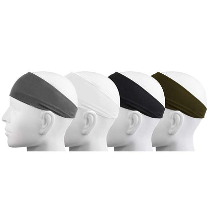 Kabuer Mens Headbands Sports Headband for Men Work Out Sweatband for Men Sweatband Sports Headband for Running Cycling Yoga Basketball Stretchy Moisture Wicking Unisex Hairband 4 Pack
