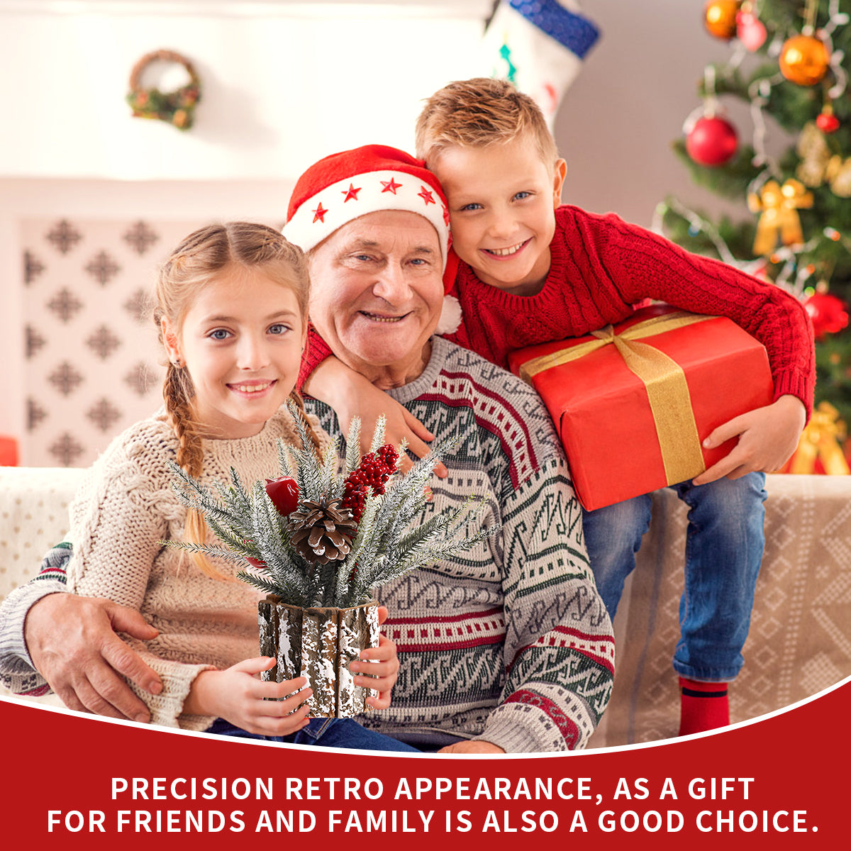 Table Christmas Tree Table Top Décor Mini Artificial Xmas Tree for Christmas Party Supplies Home Décor Apple