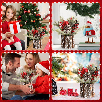 Table Christmas Tree Table Top Décor Mini Artificial Xmas Tree for Christmas Party Supplies Home Décor Ball