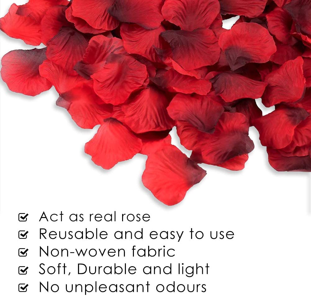 3000 Pcs Dark Red Silk Petals for Wedding, Romantic Night Party Decor Valentine's Day Hotel Home Party Flower Decoration