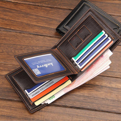 Men's Business Slim Leather Wallets ID Credit Card Holder Billfold Purse Clutch