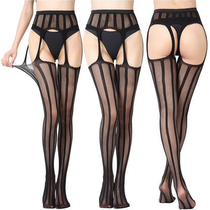 Women Plus Size Fishnet Stockings, Fishnet Tights Thigh High Stockings Pantyhose for Women, 4 Pairs Breathable Comfort