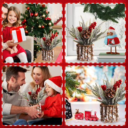 Table Christmas Tree Table Top Décor Mini Artificial Xmas Tree for Christmas Party Supplies Home Décor Apple
