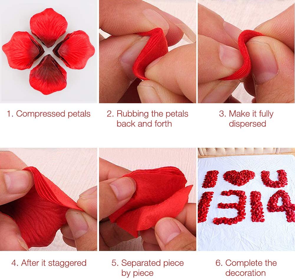 3000 Pcs Dark Red Silk Petals for Wedding, Romantic Night Party Decor Valentine's Day Hotel Home Party Flower Decoration