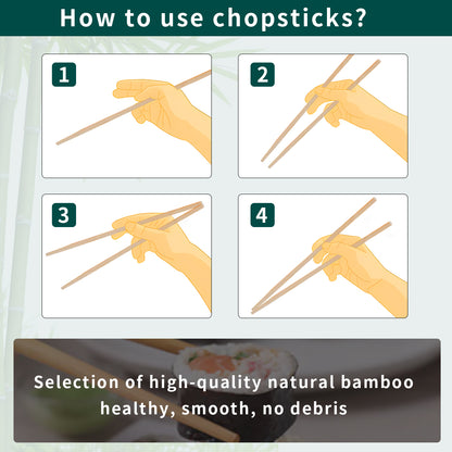 Chopsticks Disposable Bamboo Wooden Cooking Chop Sticks Sturdy Smooth Finish Chinese Japanese Korean Chopsticks Individually Wrapped 50Pairs