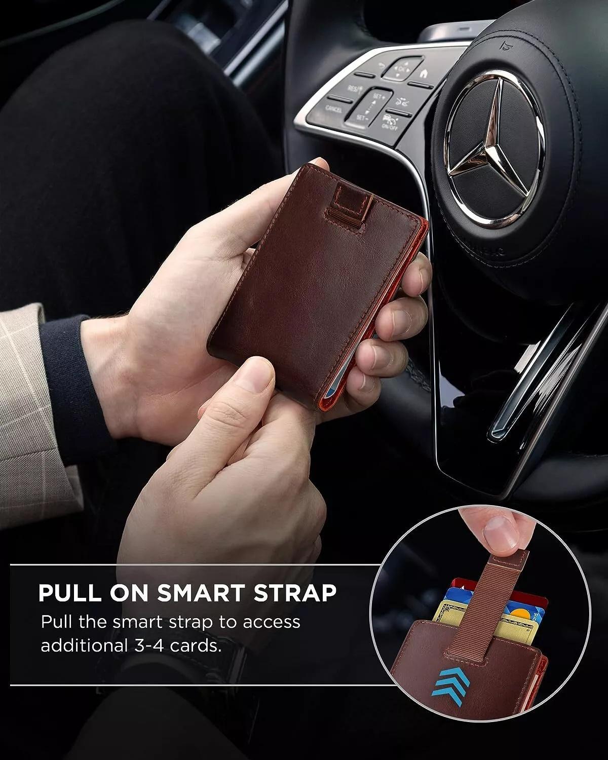 RFID Men's Leather Slim Bifold Money Clip Wallet Front Pocket Credit Card Holder