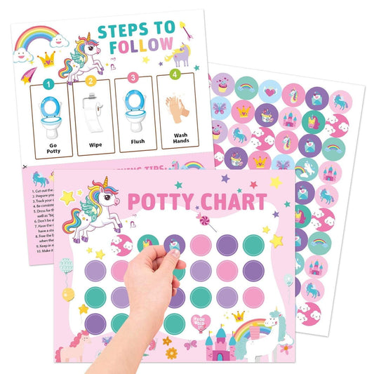 Toddlers Potty Training Sticker Chart with Stickers, 4 Count