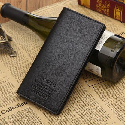 RFID Blocking Men's Bifold Leather Card Holder Purse Suit Long Wallet Checkbook