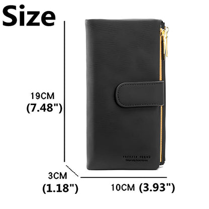 RFID Double-layer Women Leather Long Wallet Large Capacity Card Holder Wallet Clutch Purse
