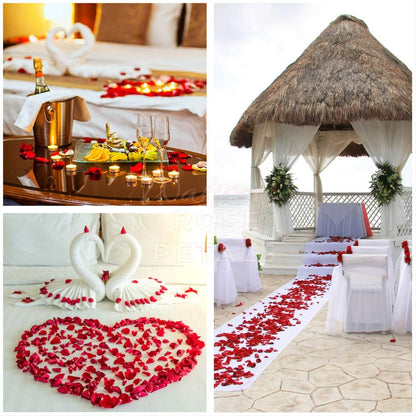 3000 Pcs Dark Red Silk Petals for Wedding, Romantic Night Party Decor Valentine's Day Hotel Home Party Flower Decoration