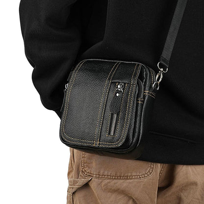 Men's Shoulder Bag, Leather Crossbody Bag,Waist Bag, Mobile Phone Storage Bag