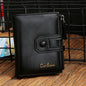 Genuine Leather Zipper Wallet Short RFID Blocking Bifold Big Capacity Coin Purse