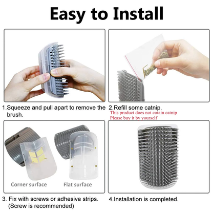 4 pcs Cat Brush Cat Corner Self Groomer Softer Pet Wall Corner Massage Comb Corner Scratcher Pet Grooming Brush Comb Grooming